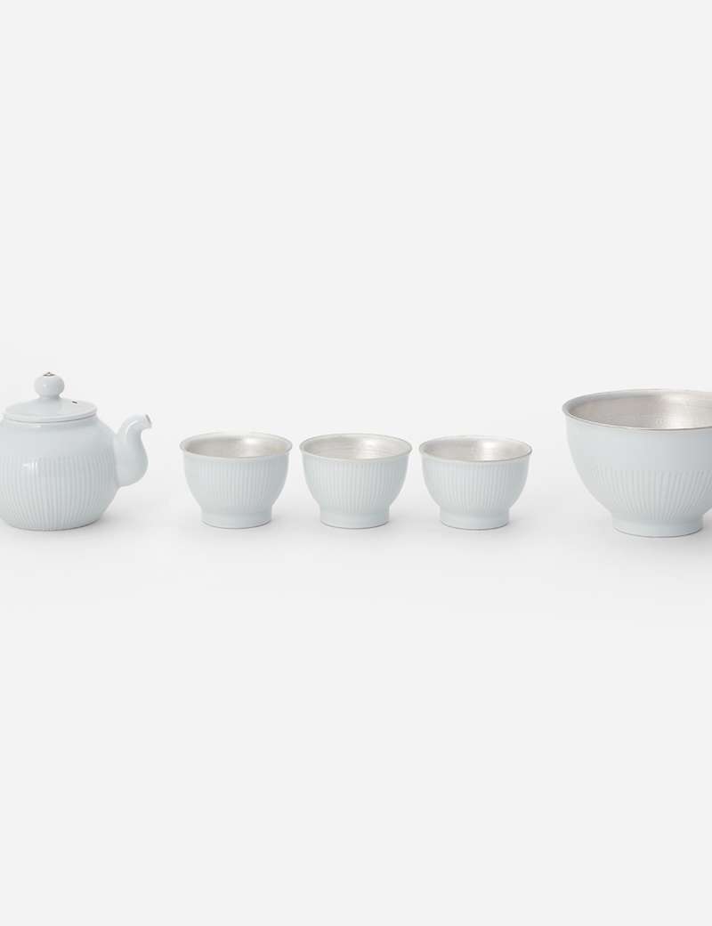 Porcelain Full Silver-Glazed Tea Set