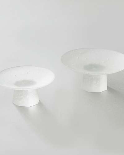 Black and White Octagonal Pedestal Dish (Small/Medium)