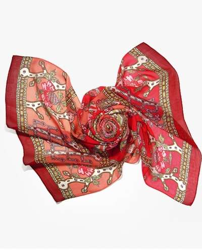 Taegeuk and Trigrams Silk Scarf - Royal