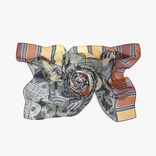 Taegeuk Pattern Silk Scarf - Olive