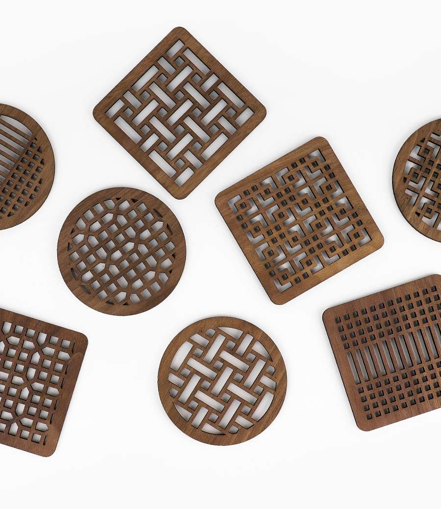 Traditional Lattice Coaster (Walnut)