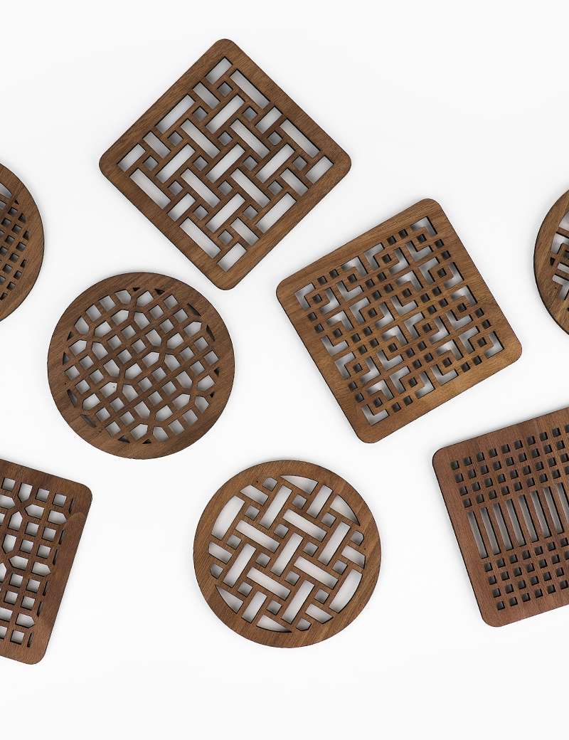 Traditional Lattice Coaster (Walnut)