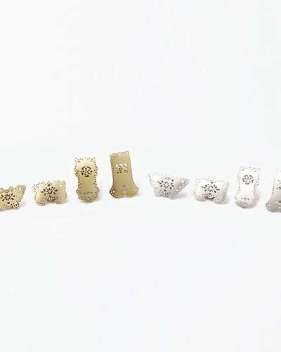 Jangseok Pattern Pin/Brooch (Brass/Silver) (1pc)