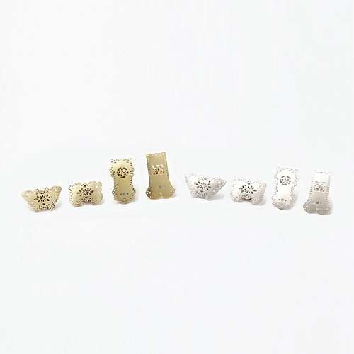 Jangseok Pattern Pin/Brooch (Brass/Silver) (1pc)