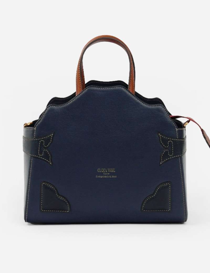 Korean Hanji Hanok Tote Bag Courtyard (Blue)