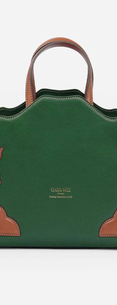 Korean Paper Traditional House Tote Bag Courtyard (Green)