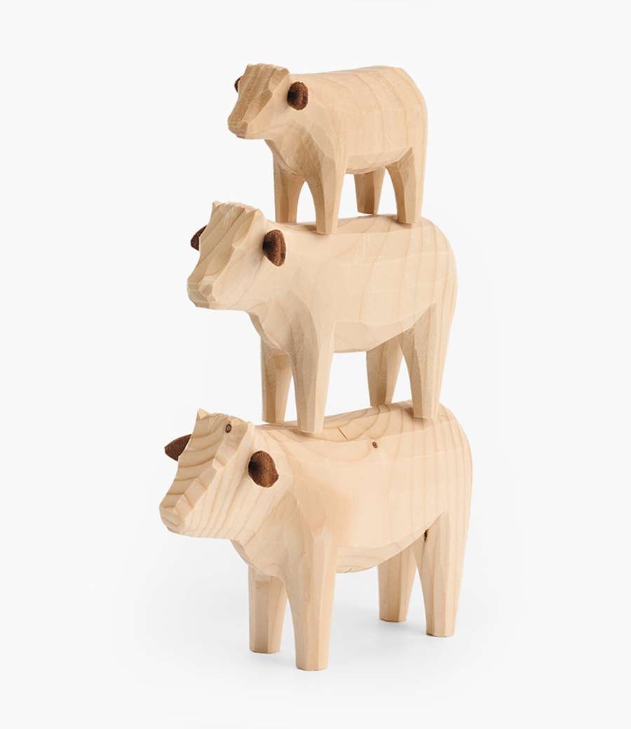 Wooden Ox 3-Piece Set