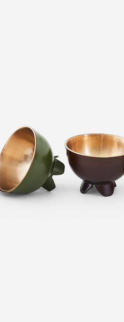 Lacquer-Finished Bronze Cup Set (2p) - 14 Colors