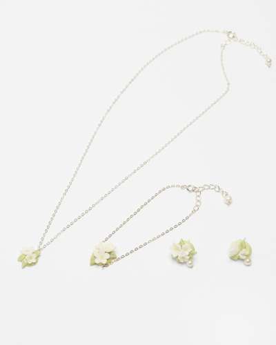 Buckwheat Flower 3-Piece Set (Necklace + Earrings + Bracelet)