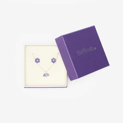 Deer Ear Flower 2-Piece Set (Necklace + Earrings)