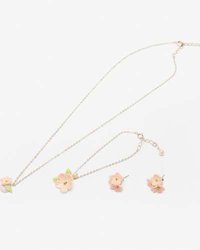 Medlar Flower 3-Piece Set (Necklace + Earrings + Bracelet)