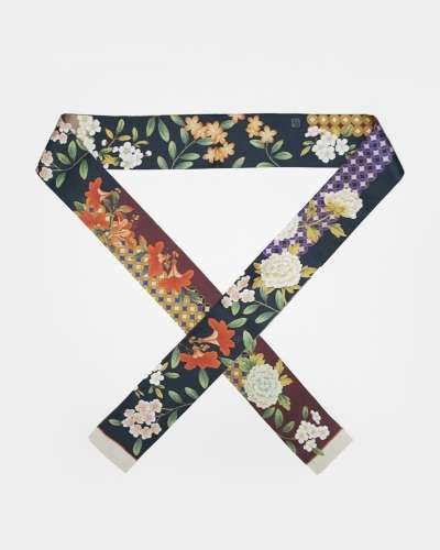 Minhwa Pattern Silk Mini Scarf (Green)