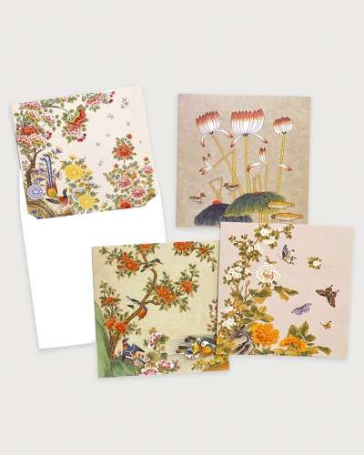 Korean Minhwa Gratitude and Congratulations Card Set (Floral Designs)