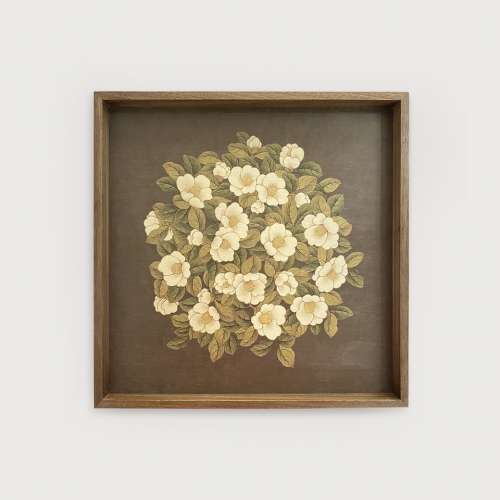 Minhwa Wooden Tray (Camellia and Floral Design)