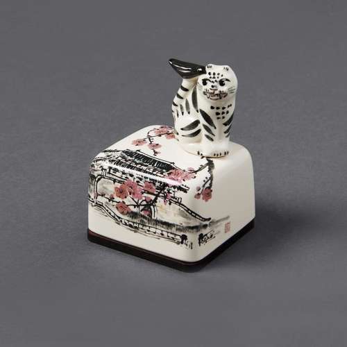 Magpie Tiger and Namdaemun Music Box Paperweight