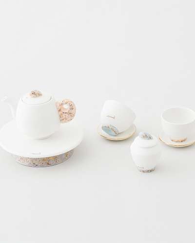 Serastone Teapot/Tea Caddy/Teacup Set/Tea Snack Plate