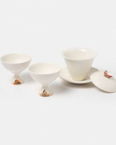 Yeonrimun White Porcelain Gaiwan Set