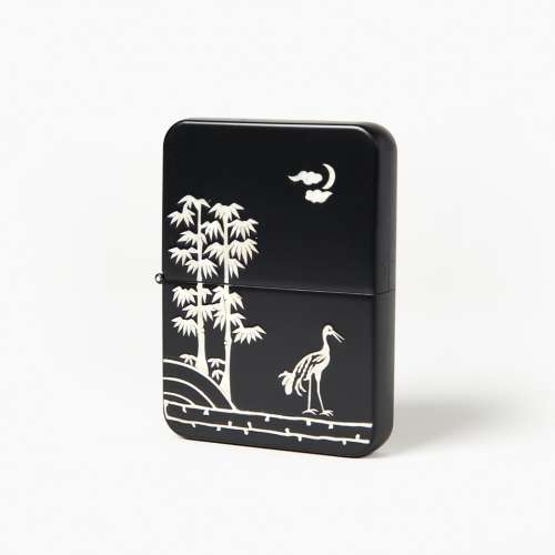 777 Nail Clipper Set with Mother-of-Pearl Inlay (Crane and Moon)