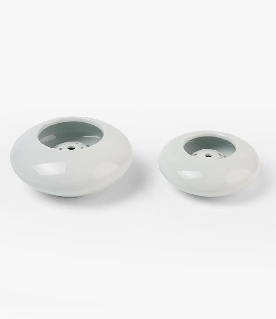 White Porcelain Pebble Vase Set (Small/Medium)