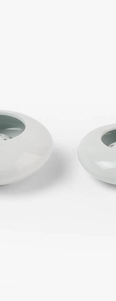 White Porcelain Pebble Vase Set (Small/Medium)