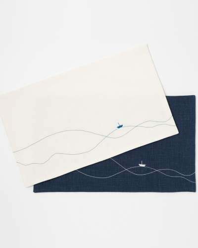 Blue Boat Tea Mat (1pc)