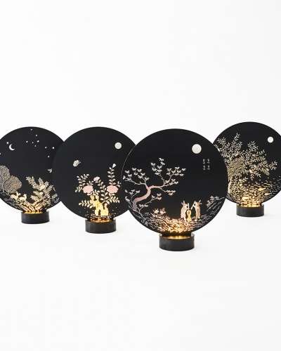 Nacre Lacquerware Moonlight Story Mood Lamp (Black)