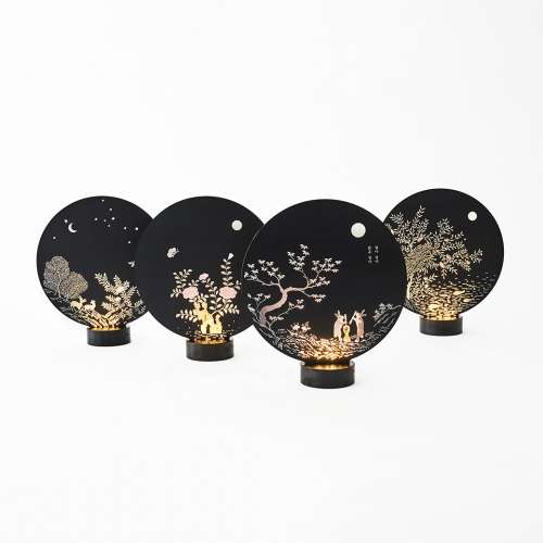 Nacre Lacquerware Moonlight Story Mood Lamp (Black)
