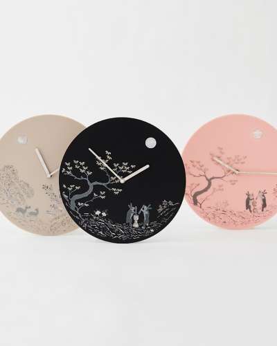 Nacre and Lacquer Moonlight Story Wall Clock