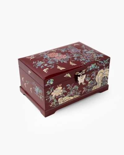 Chrysanthemum Butterfly Jewelry Box (Red)