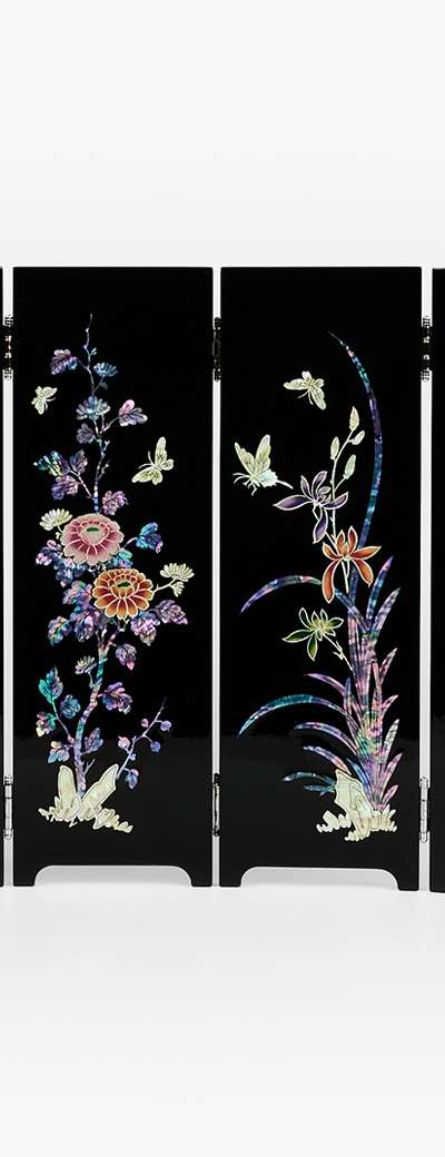 Four Virtues Four-Panel Folding Screen