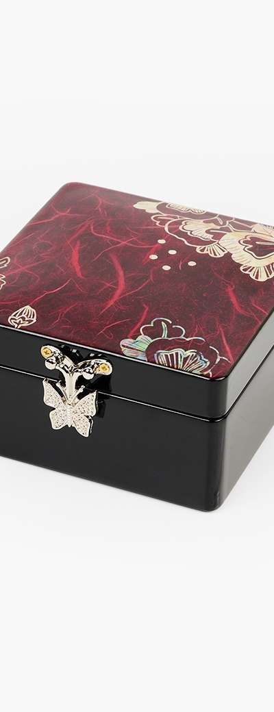 Peony Hanji Mother-of-Pearl Jewelry Box