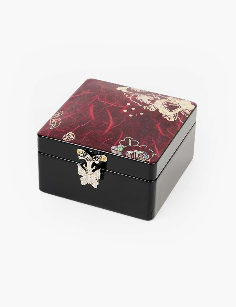 Peony Hanji Mother-of-Pearl Jewelry Box