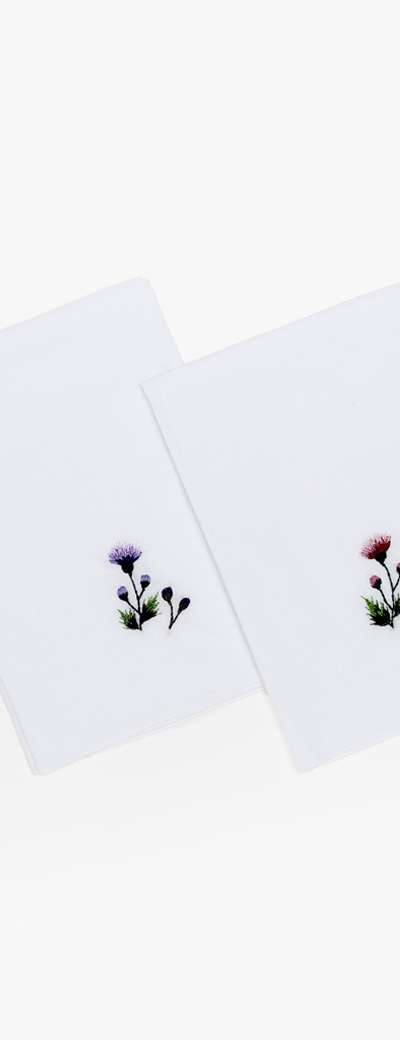 Thistle Handkerchief White (1pc)