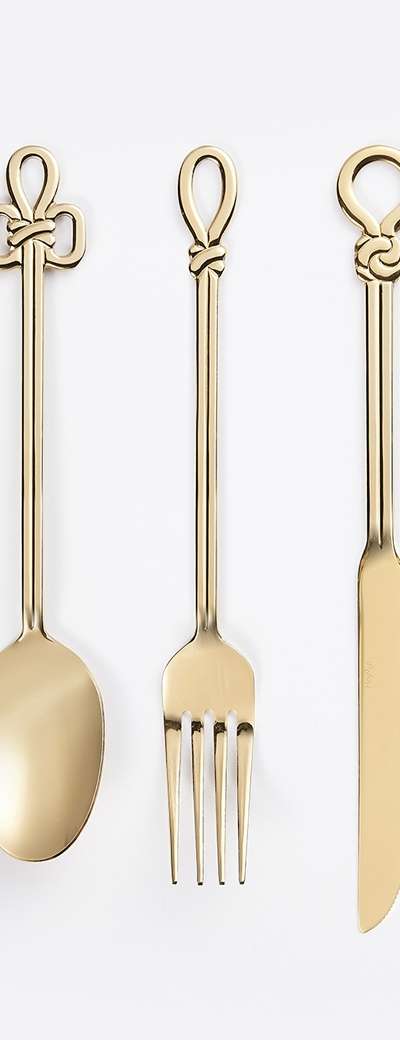 Knot Dinner Cutlery Set (Gold)