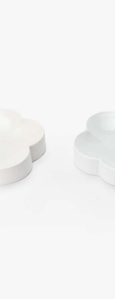 White Porcelain Five-Leaf Dish (S)