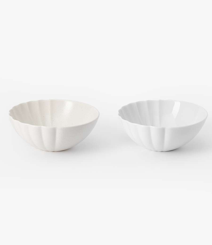 White Porcelain Half-Round Bowl (M)