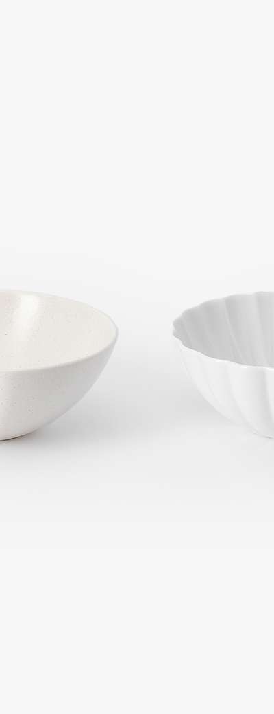 White Porcelain Half-Round Bowl (M)