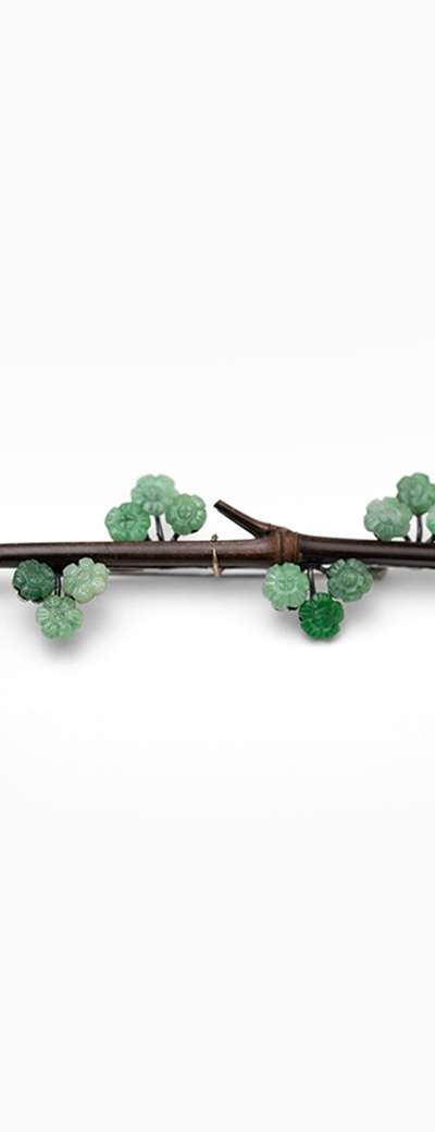 Jade Plum Blossom Brooch