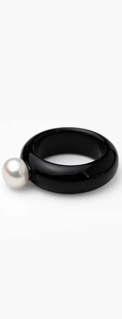 Onyx Pearl Ring