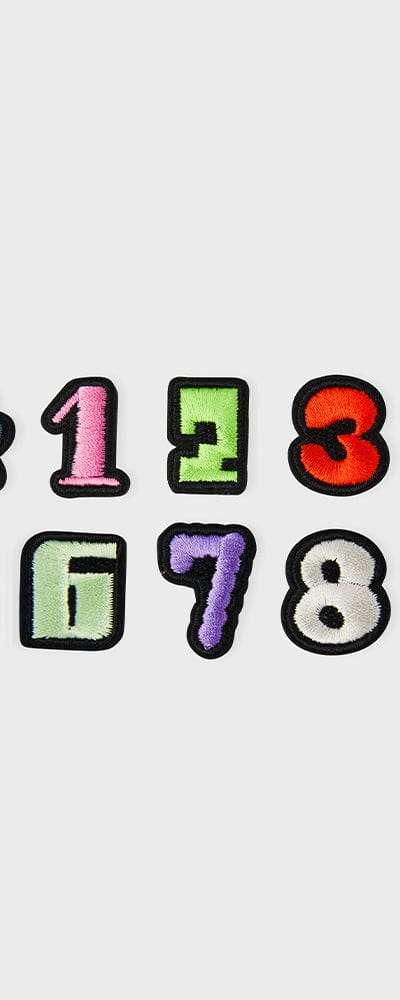 コレ カラー数字ワッペン スティコン