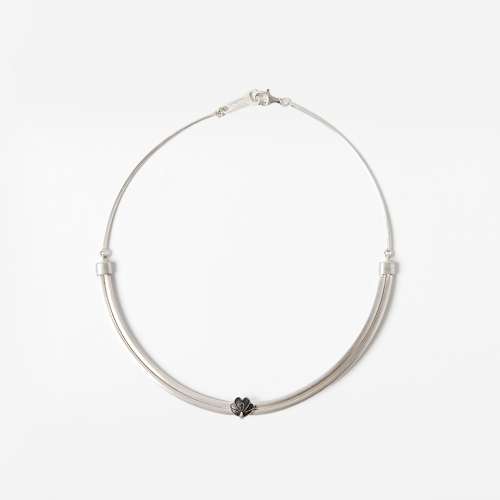 Flower Bud Silver Necklace