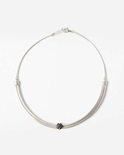 Flower Bud Silver Necklace