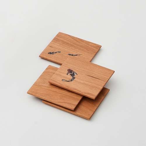 Skewer-Shaped Wooden Coaster Set