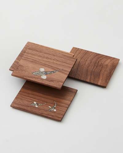 Southern Mandarin Fish Mother-of-Pearl Coaster Set