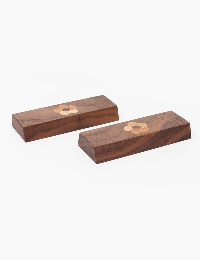 Flower Path Wooden Spoon Rest Set (2pc)