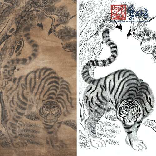 Jashoddo 1 Minhwa Design Drawing Template - Minhwa Painting Original Drawing Competition Hobby One-Day Class Coloring Class Material Minhwa Template
