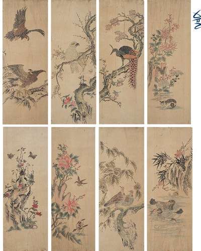 花鳥図 8幅屏風4 花の絵 民画デザイン 民画描きDIY