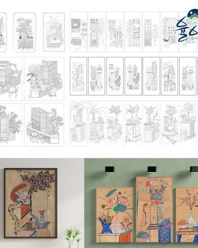 書畫堂 39種類 民画図案 民画描画 DIY絵画描画