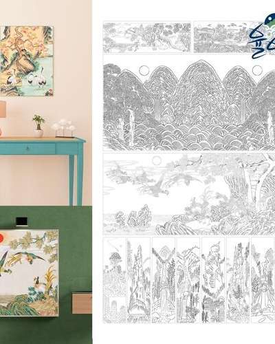 様々な山水画・民画図案 民画描きDIY