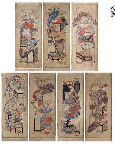 名品書架図 7幅セット 民画デザイン 民画描き 世界を感動させた名作